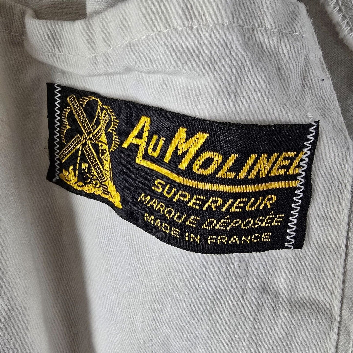 Vintage Distressed 1960s Au Molinel French Workwear Twill Utility Jacket (37R)