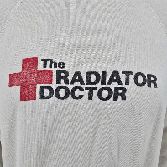 Vintage 1980s Hanes The Radiator Doctor White Promotional Sweatshirt (XL)