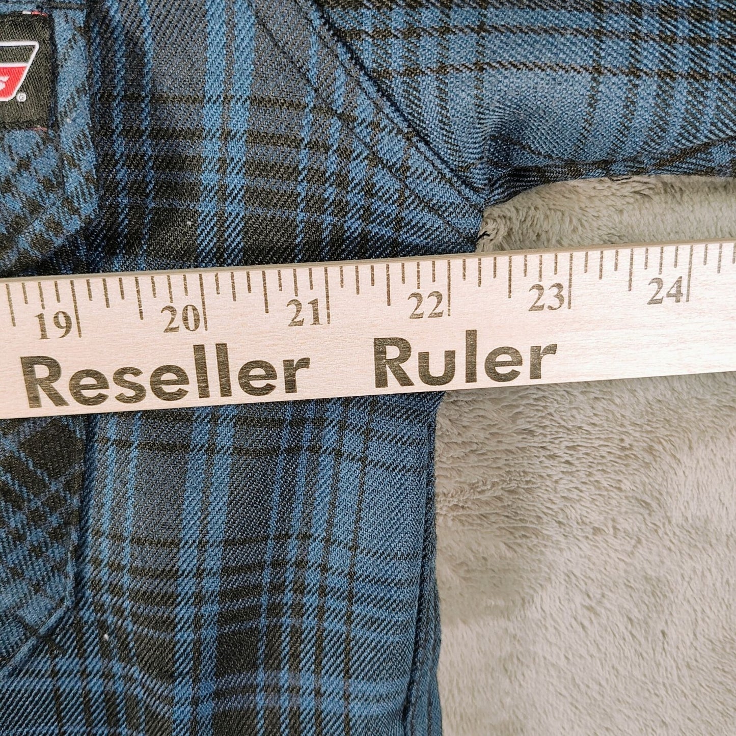 Dickies Men's Blue Plaid Fleece-Lined Canvas Hooded Shirt Jacket (S 34-36)