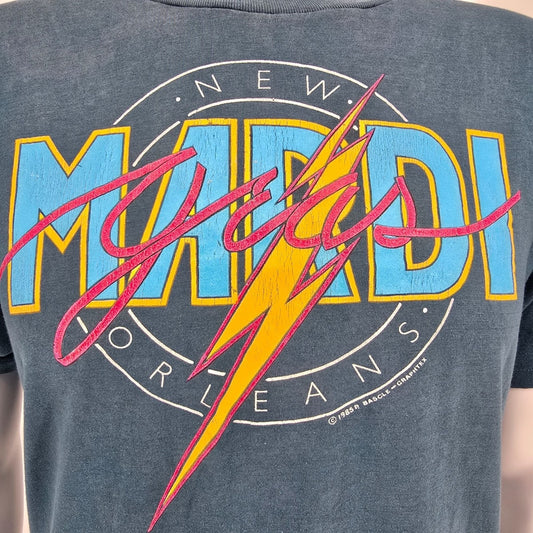 Vintage 1980s Hanes Fifty-Fifty Mardi Gras New Orleans Soft & Thin T-Shirt (M/L)