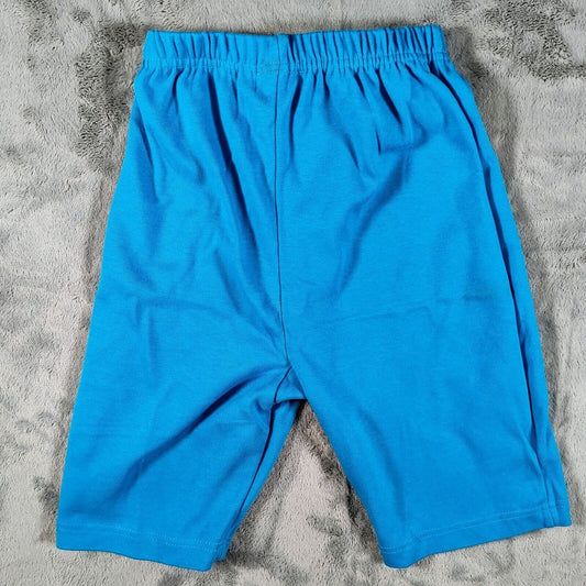 Vintage 1990s Miss Juli Blue Elastic Waist Aerobic Spandex Shorts (Small)