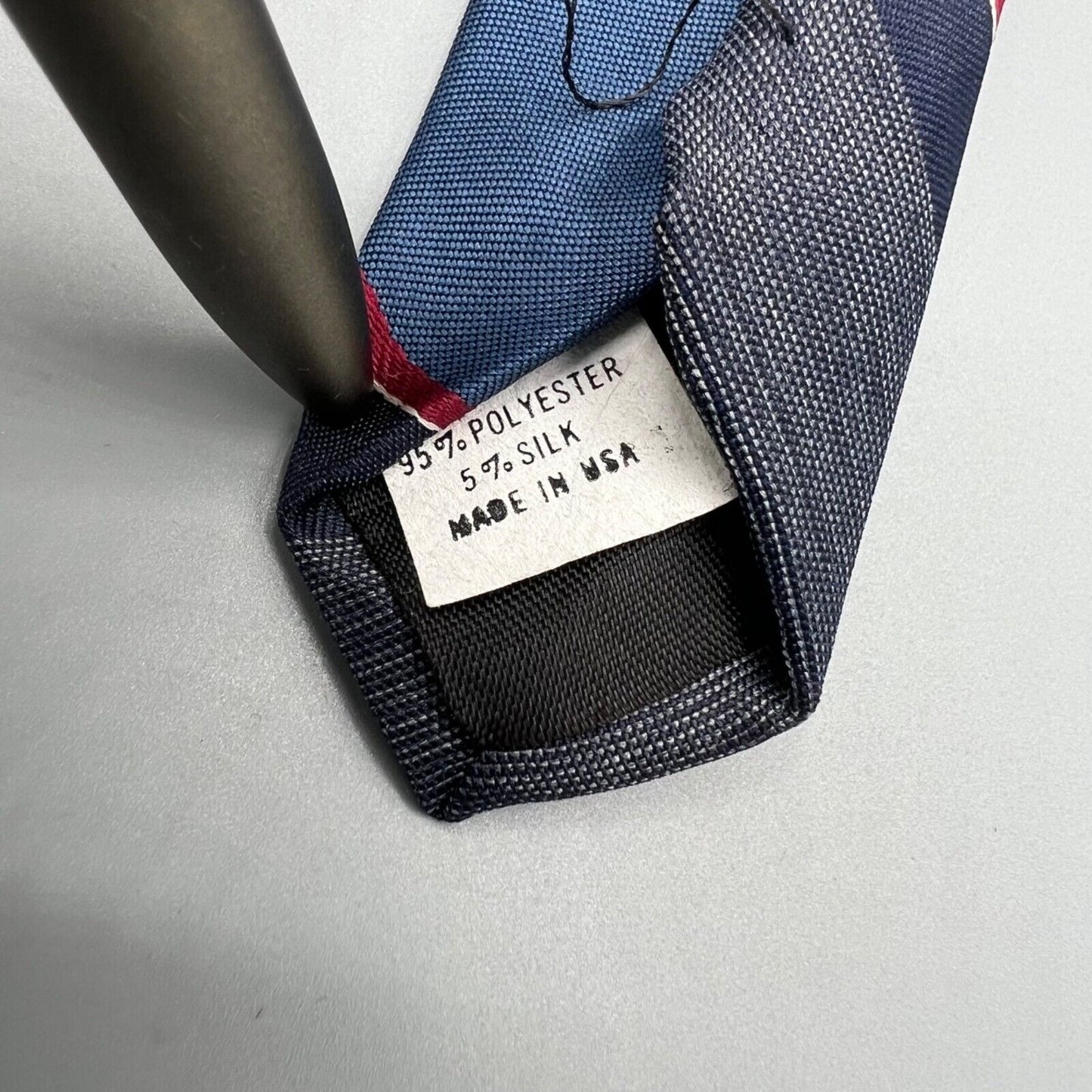 Vintage 80s Made in USA 615 Collection Striped Blue/Red/White Regimental Necktie