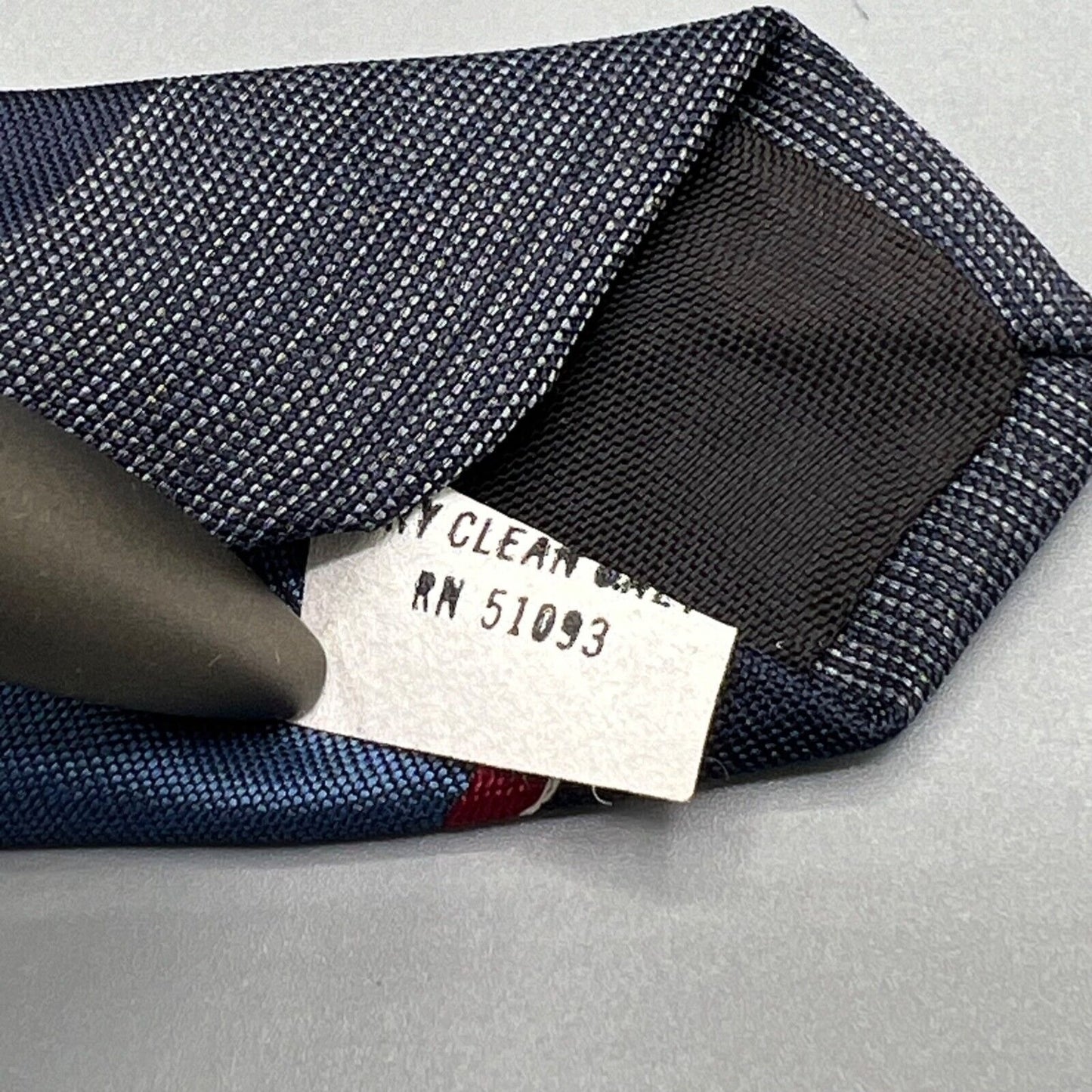 Vintage 80s Made in USA 615 Collection Striped Blue/Red/White Regimental Necktie