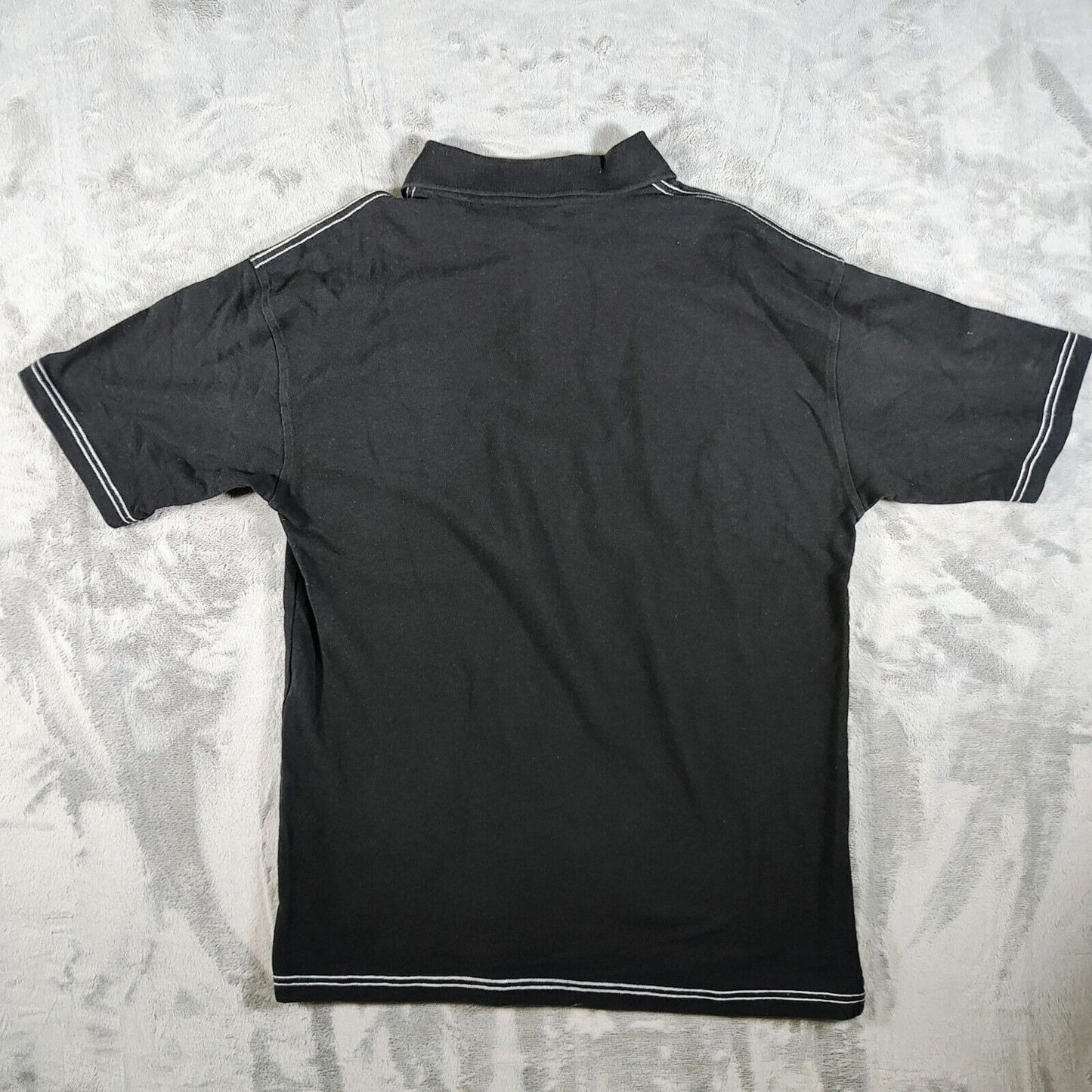 RARE Vintage Y2K Avirex "Legendary" Black Polo Shirt Skull & Flames Graphic (L)