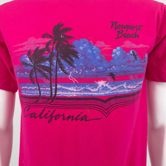 Vintage 1980s Hanes for Lifestyles Newport Beach California Tourist T-Shirt (M)