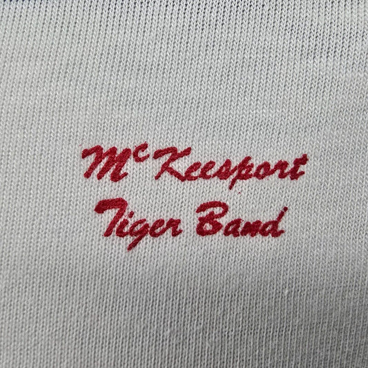 Vintage 1980s ScreenMates McKeesport Tiger Band PA Striped Rugby/Polo Shirt (M)