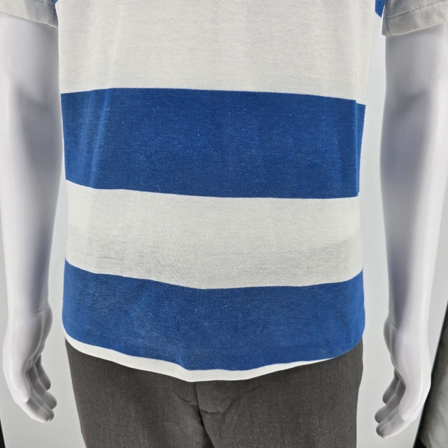 Vintage 1980s ScreenMates McKeesport Tiger Band PA Striped Rugby/Polo Shirt (M)