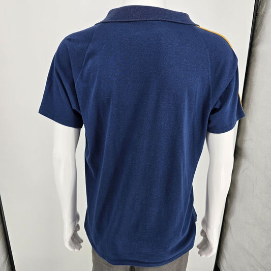 Vintage 1980s Blue Made in USA Lowe's Warehouse Delivery Polo Shirt (L)