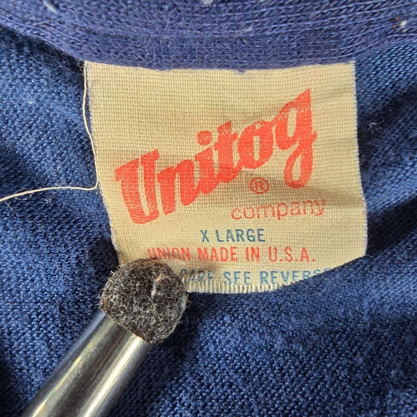 Vintage 1980s Blue Made in USA Lowe's Warehouse Delivery Polo Shirt (L)