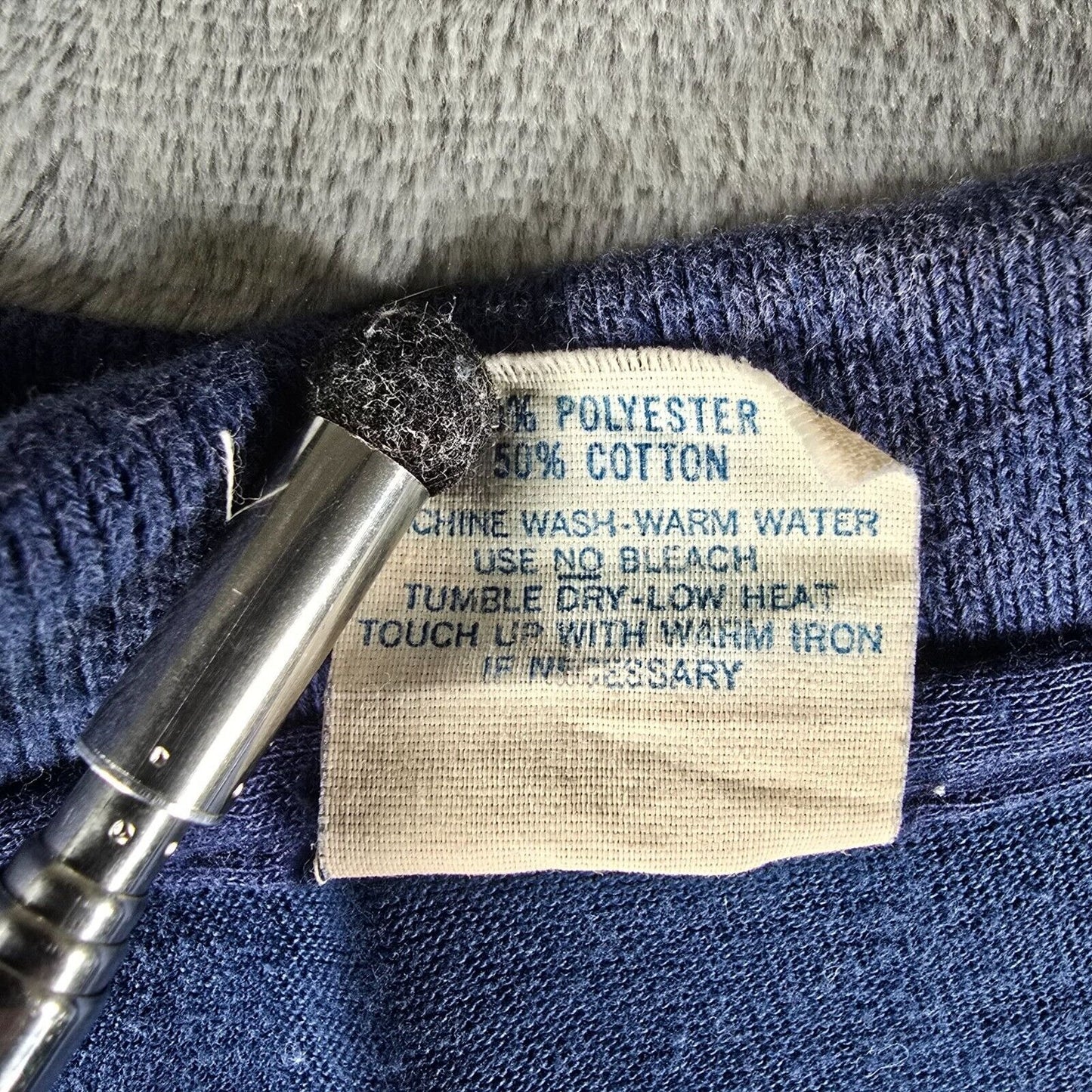 Vintage 1980s Blue Made in USA Lowe's Warehouse Delivery Polo Shirt (L)