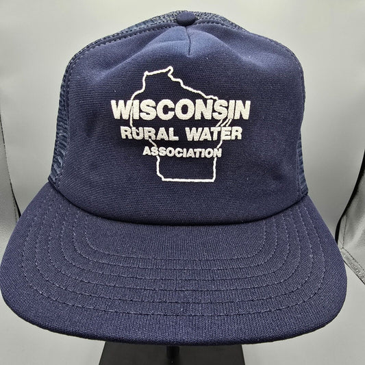 Vintage P Brand Wisconsin Rural Water Association Made in USA Mesh Trucker Hat