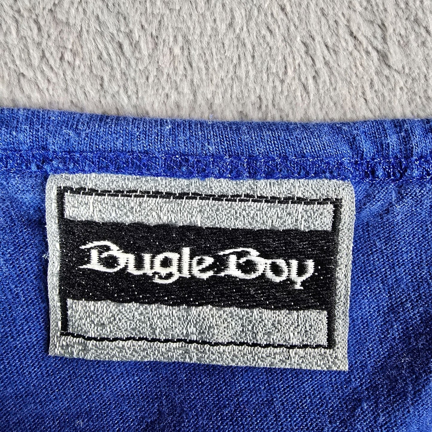 Vintage Late 1990s Bugle Boy H2O Sport Surf Graphic Blue Tank Top (Large)