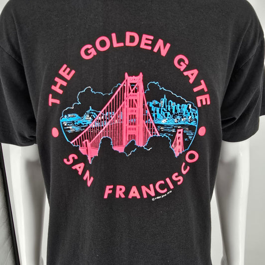 Vintage 1990s T-Shirt Fever Golden Gate Bridge San Francisco T-Shirt (L/XL)