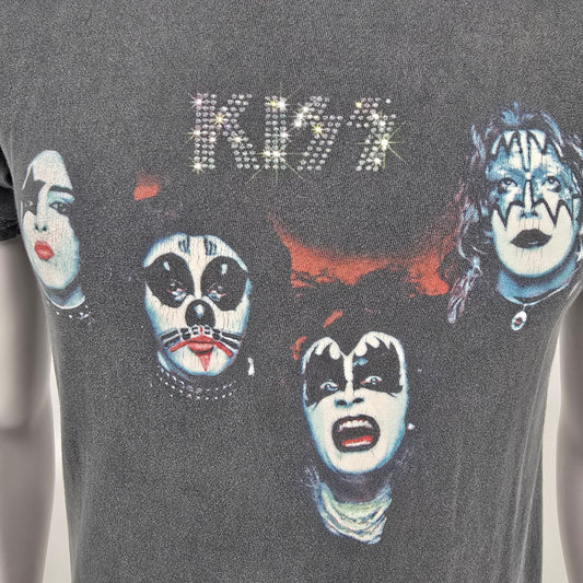 Distressed 2000s Hanes Heavyweight KISS Self-Titled Album Graphic T-Shirt (S)