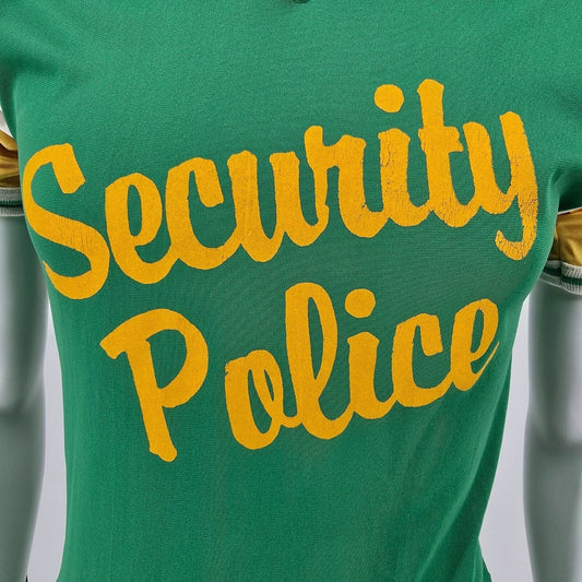 Vintage 1970s Mason "Security Police" Green/Yellow Softball Jersey (XS)