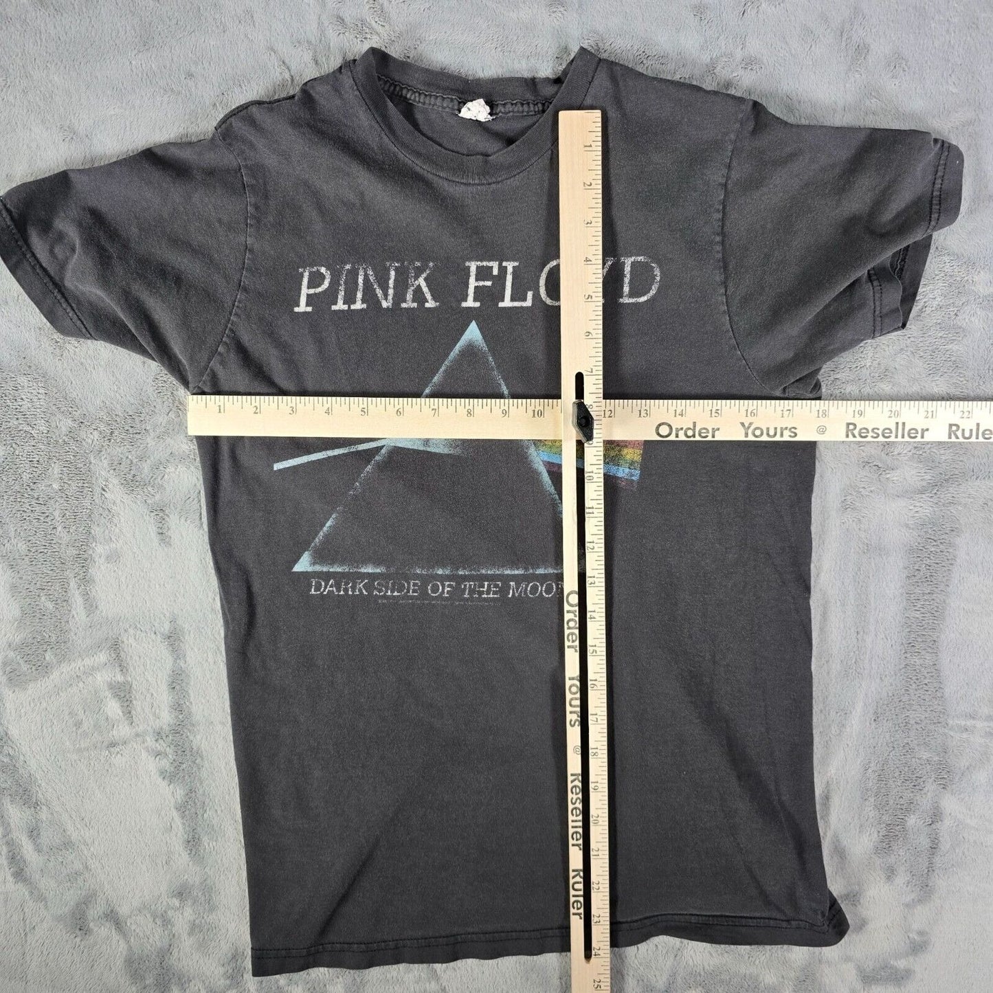 Vintage Y2K Pink Floyd Dark Side of the Moon Faded Black Graphic T-Shirt (S)