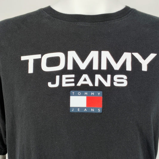 Tommy Hilfiger Tommy Jeans Bold Logo Black Crew Neck T-Shirt (XL)