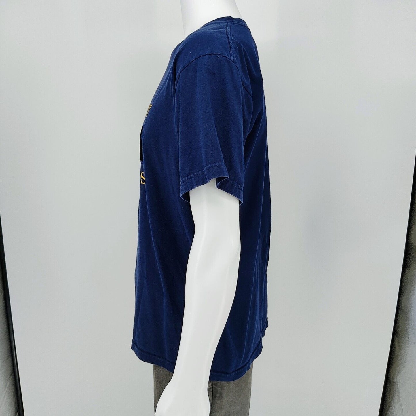 Vintage Hilfiger Tommy Sports Embroidered Velvet Logo Blue T-Shirt (Medium)