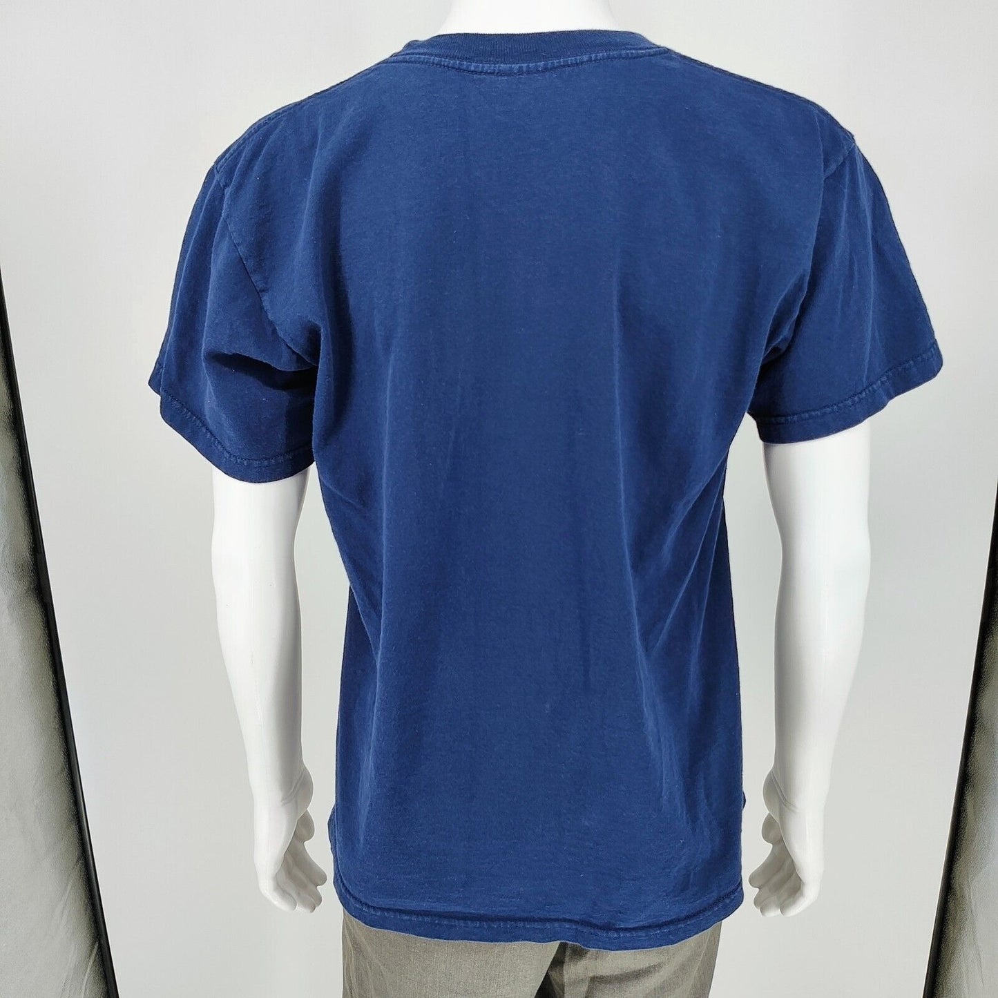 Vintage Hilfiger Tommy Sports Embroidered Velvet Logo Blue T-Shirt (Medium)