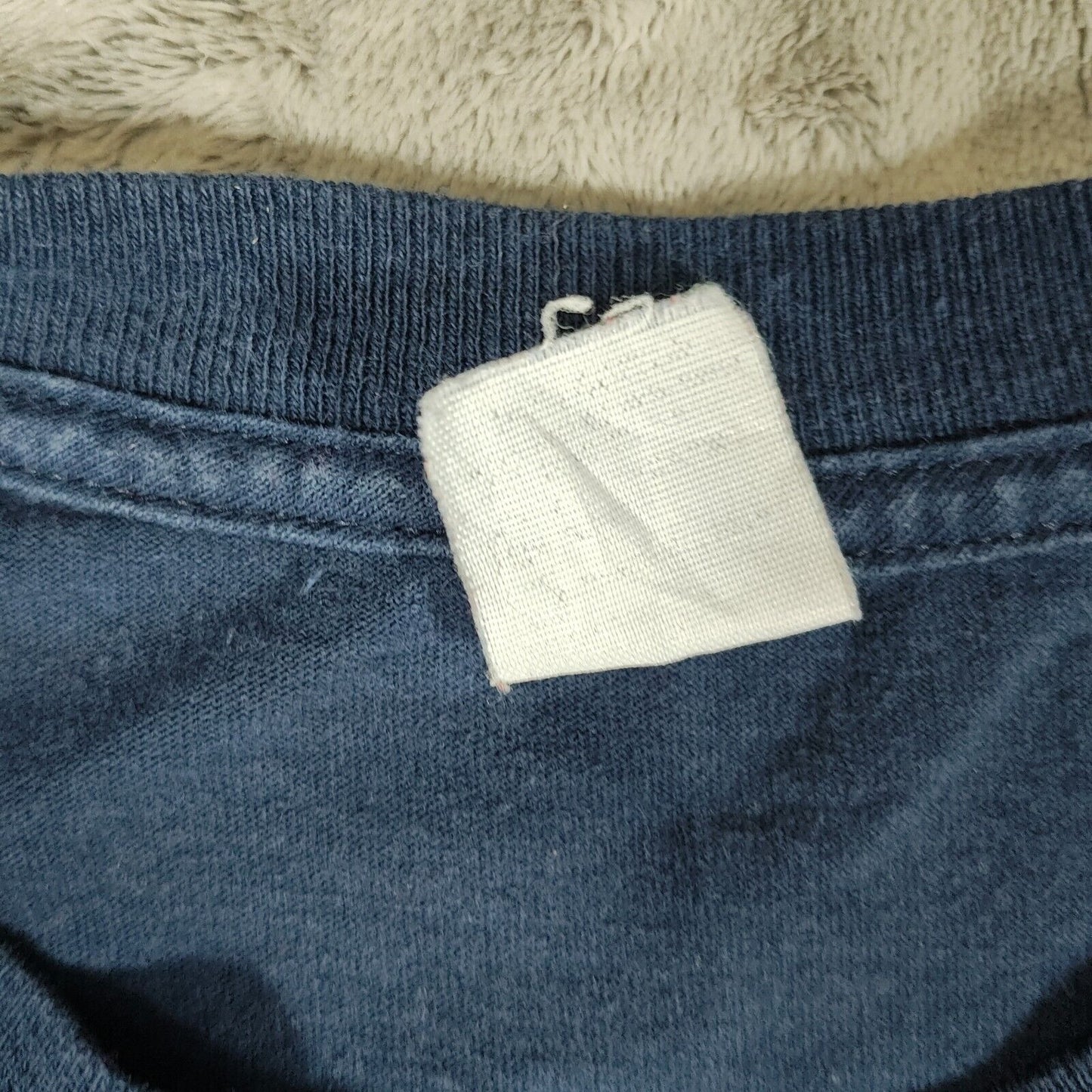 Vintage Hilfiger Tommy Sports Embroidered Velvet Logo Blue T-Shirt (Medium)