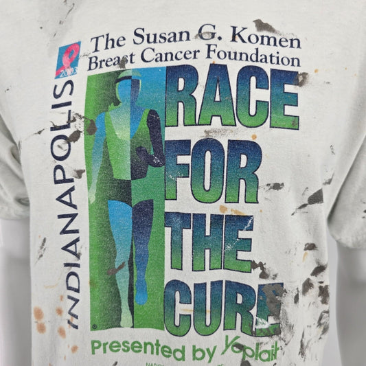 Vintage Thrashed 2003 Susan G. Komen Race for the Cure Indianapolis T-Shirt (L)