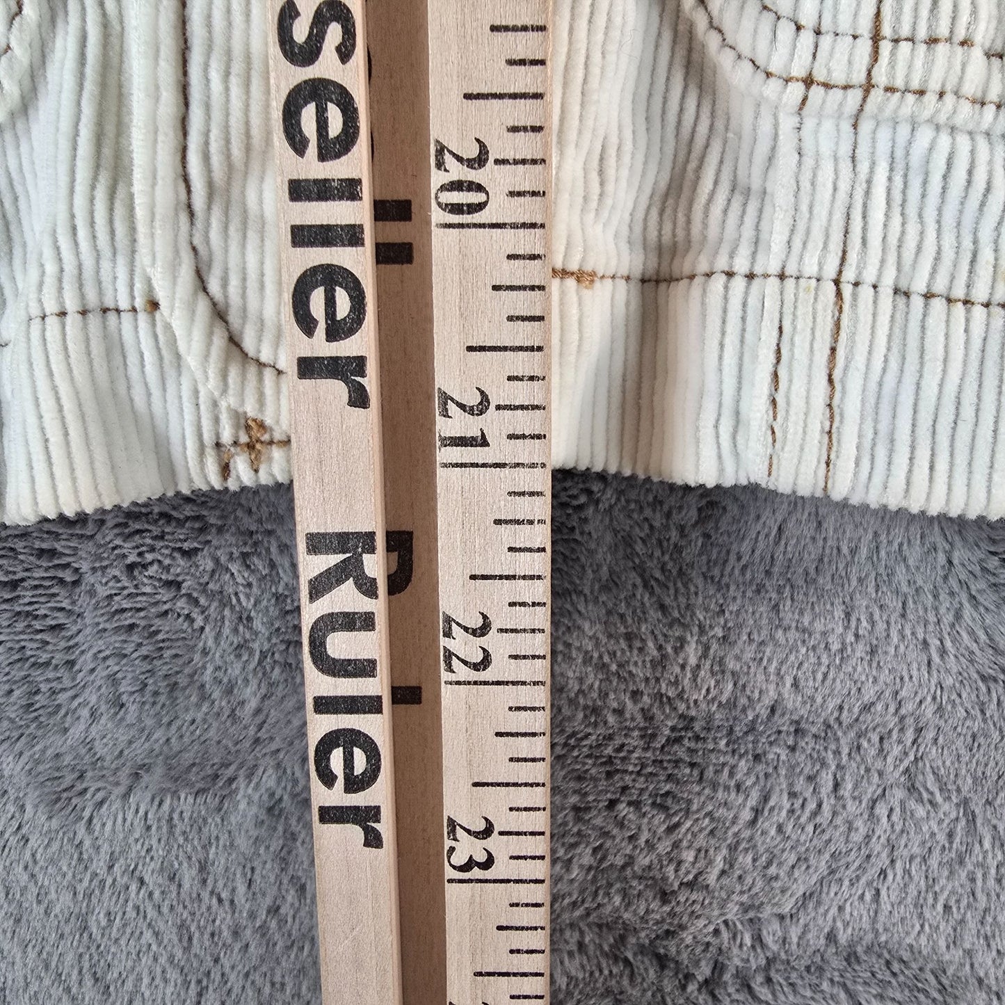 2000s Tulle Anthropologie Women's Fitted Ivory Corduroy Jacket (S) *Fair