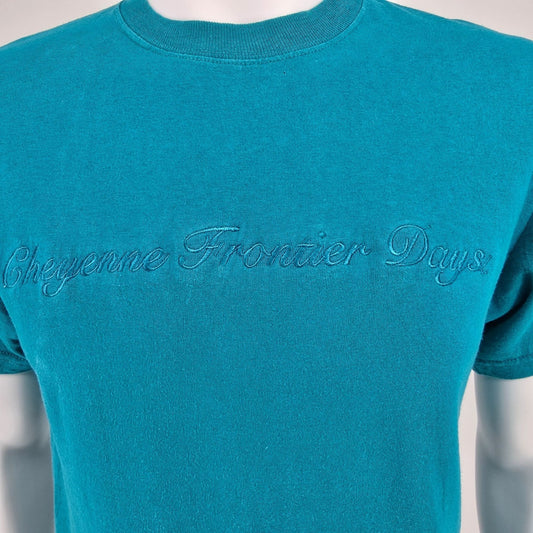 Vintage 1990s Gear for Sports Cheyenne Frontier Days Rodeo Embroidered T-Shirt S
