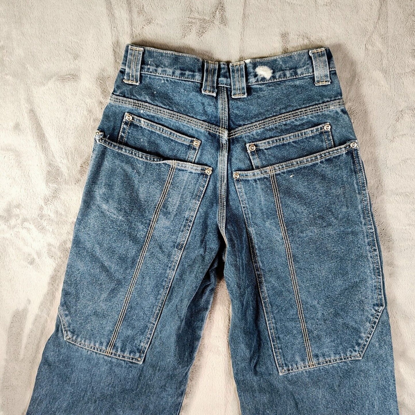 Vintage Y2K Route 66 Girl's High-Waisted Distressed Wide-Leg Jeans (Size 12)