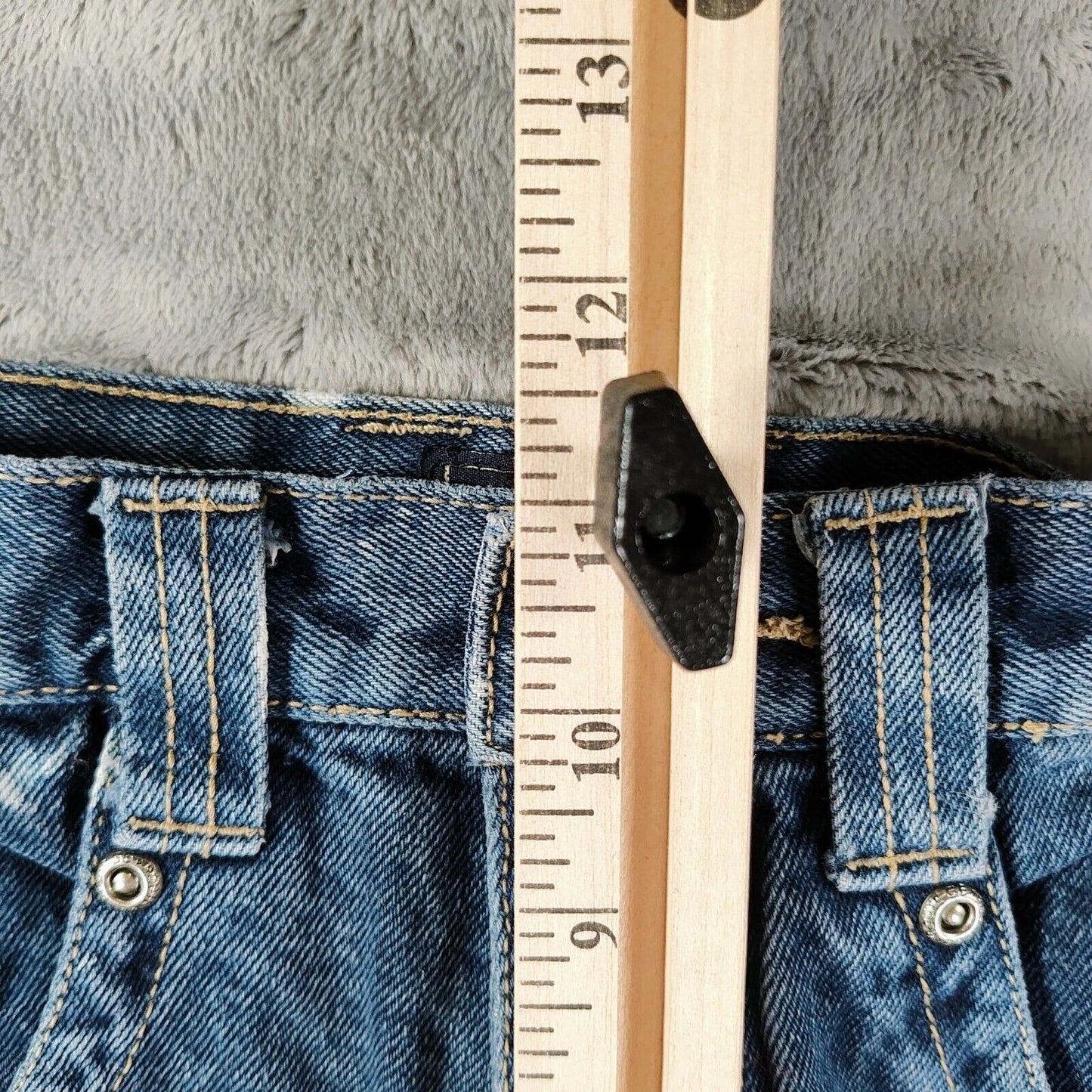 Vintage Y2K Route 66 Girl's High-Waisted Distressed Wide-Leg Jeans (Size 12)