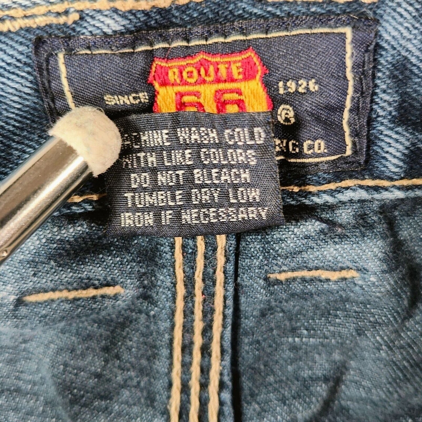 Vintage Y2K Route 66 Girl's High-Waisted Distressed Wide-Leg Jeans (Size 12)
