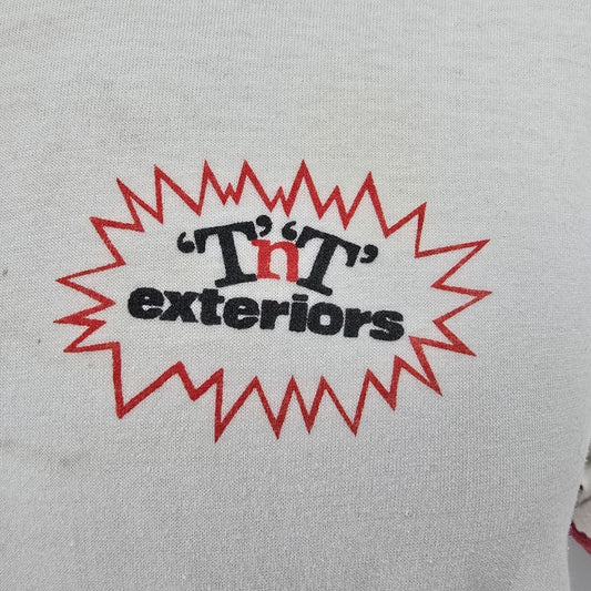 Vintage 1980s Screen Stars 'T'N'T' Exteriors Ringer Tee Promo T-Shirt (M/L)