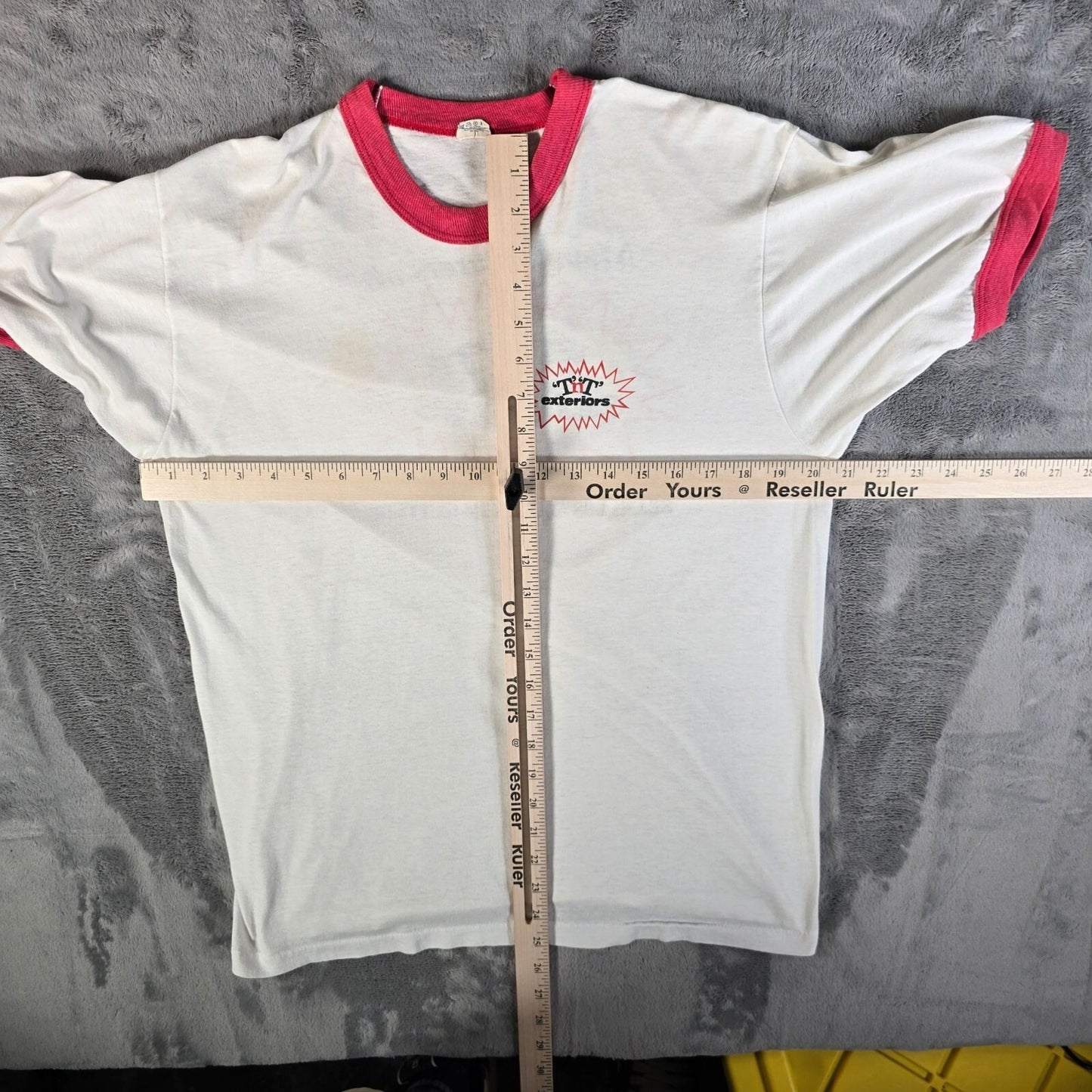 Vintage 1980s Screen Stars 'T'N'T' Exteriors Ringer Tee Promo T-Shirt (M/L)