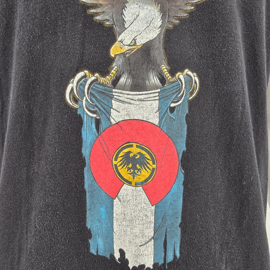 2010s Never Summer Industries "Heritage" Black Snowboarding T-Shirt (L) *Flaw