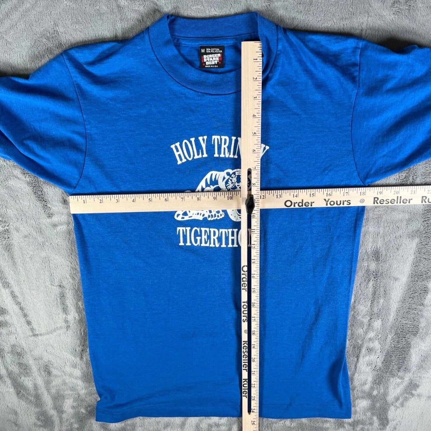 Vintage 1980s/1990s Screen Stars Best Blue Holy Trinity Tigerthon T-Shirt (S)