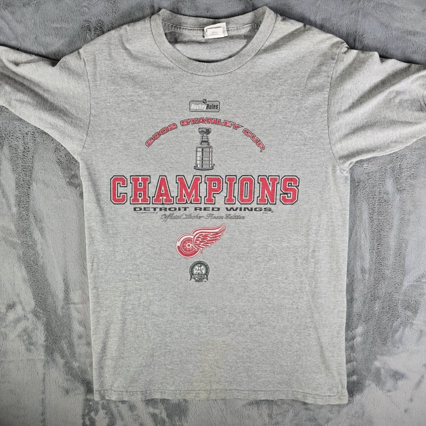 Vintage Lee Sport NHL Detroit Red Wings 2002 Stanley Cup Champions T-Shirt (M)
