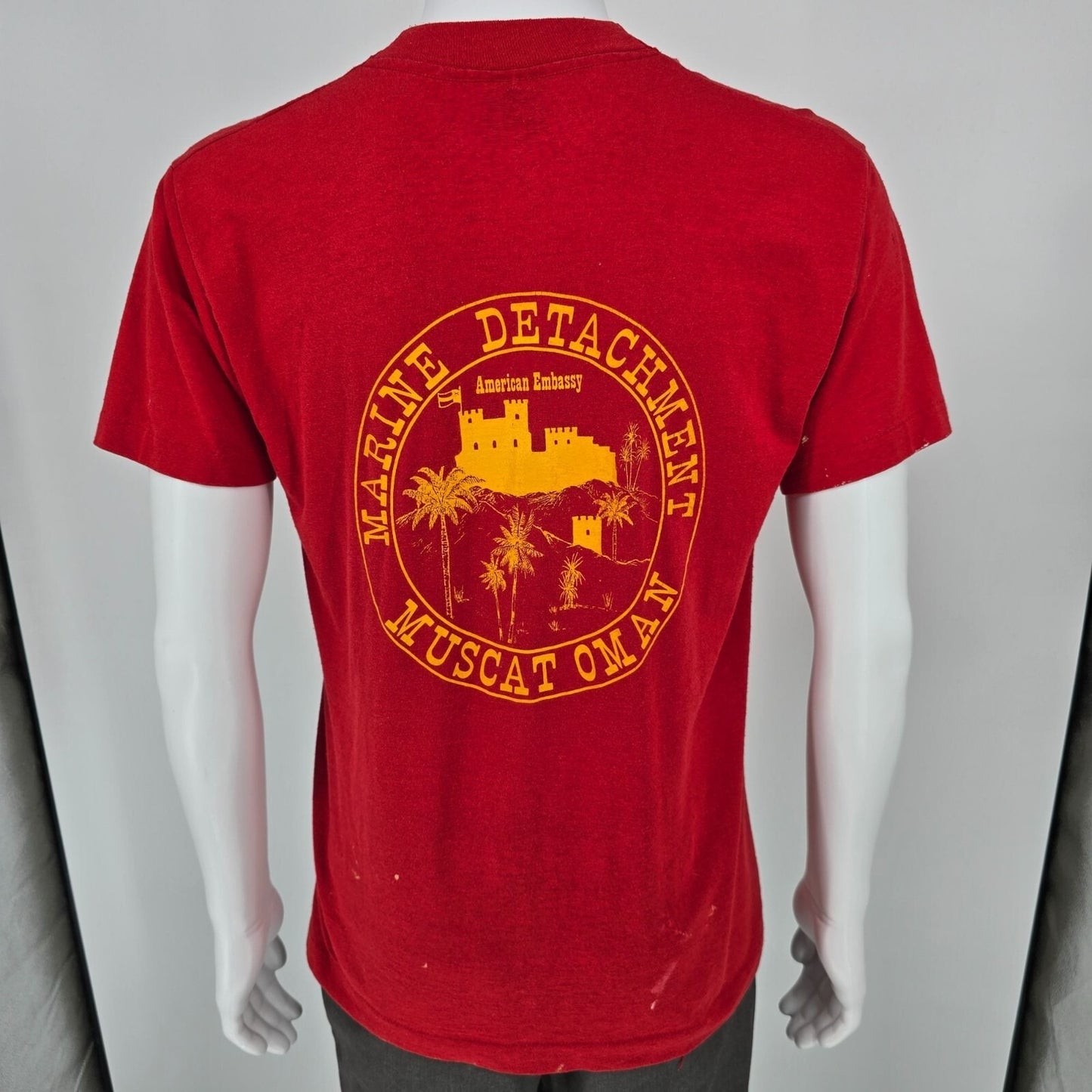 Vintage 1980s U.S. Embassy Security Muscat Oman Marine Detachment T-Shirt (M)