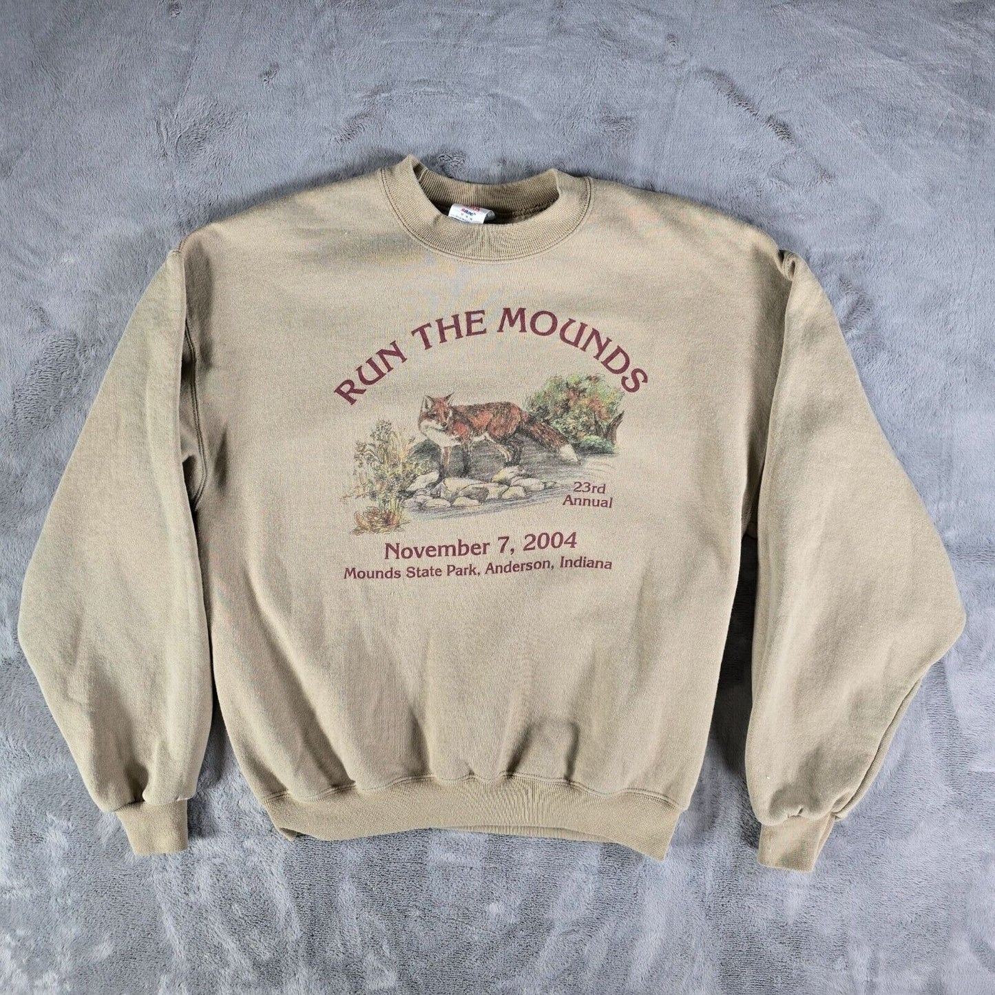 Vintage 2004 Jerzees 23rd Annual Run the Mounds Anderson, Indiana Sweatshirt (S)