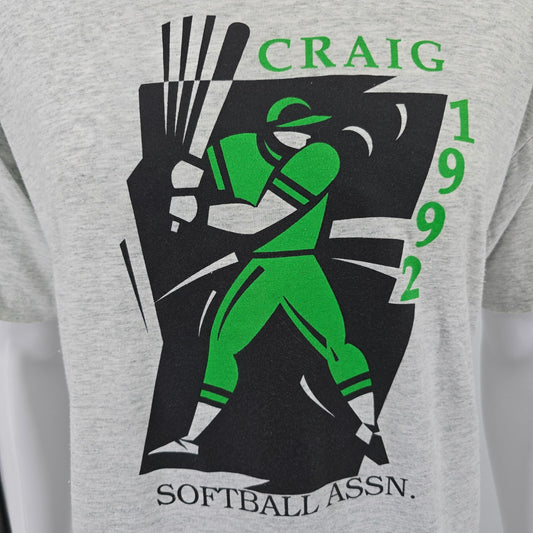 Vintage 1992 Screen Stars Craig Softball Association Colorado T-Shirt (XL)