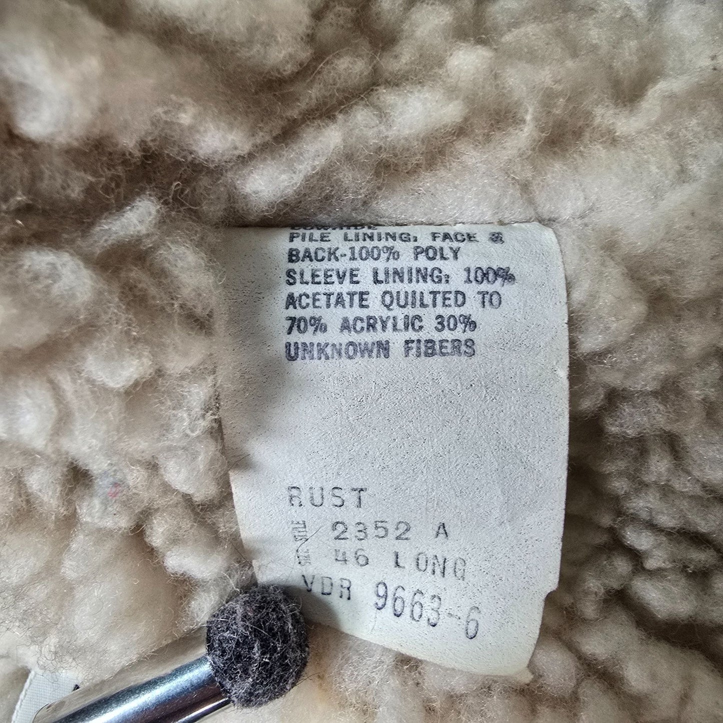 Vintage 1980s JCPenney Rust Split Cowhide Suede Sherpa Hooded Bomber Jacket (L)