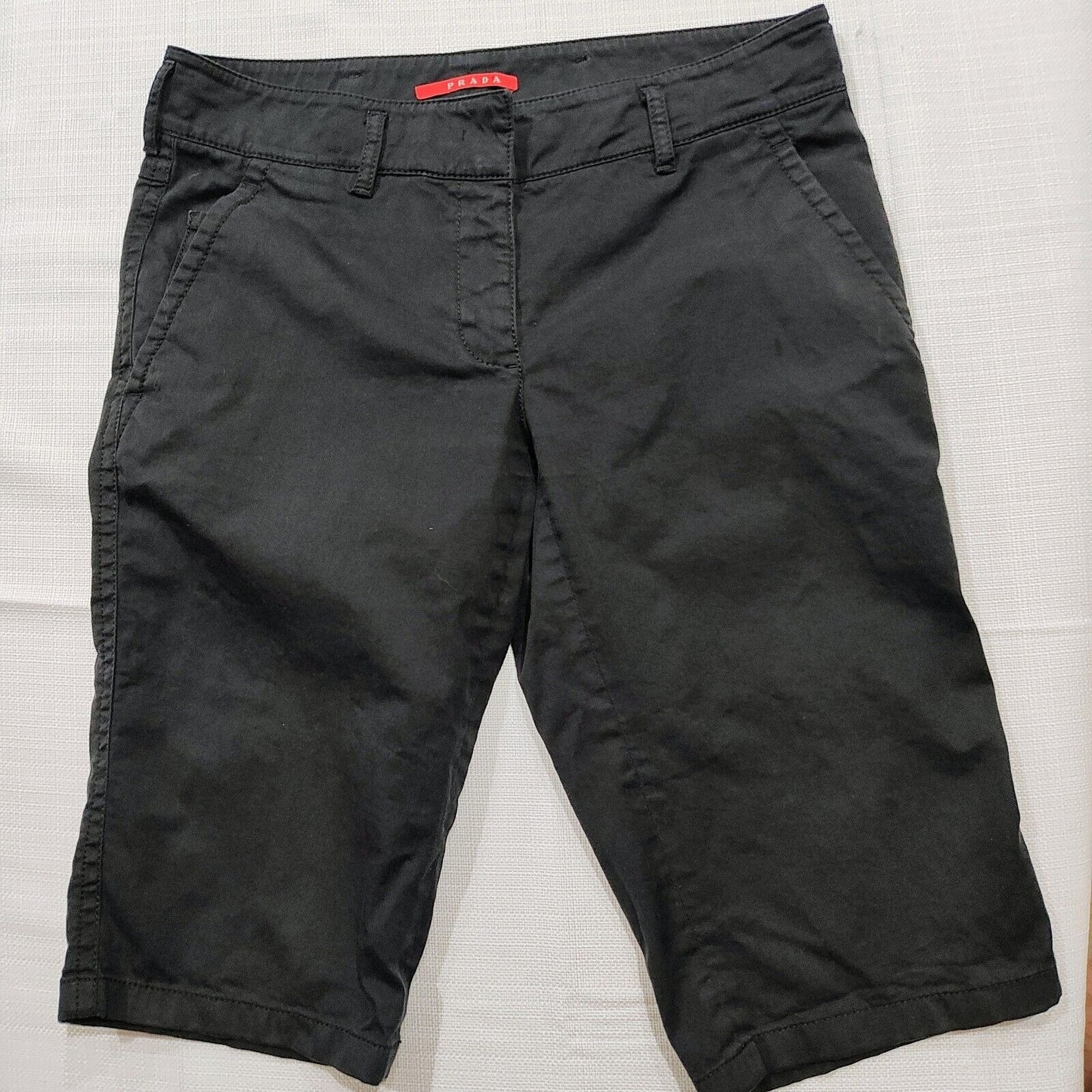 PRADA Flat Front Women's Luxury Designer Slit Pocket Shorts (Size 6/Medium)