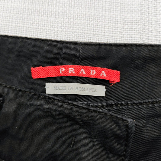 PRADA Flat Front Women's Luxury Designer Slit Pocket Shorts (Size 6/Medium)
