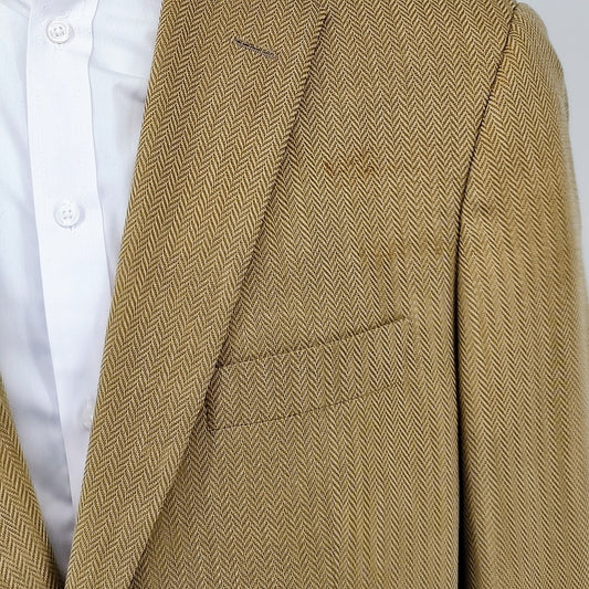 Boss Hugo Boss Brown Chevron Pattern Bertolucci US Sport Coat 44L (*FLAWS*)