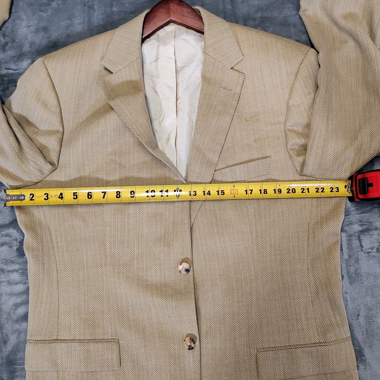 Boss Hugo Boss Brown Chevron Pattern Bertolucci US Sport Coat 44L (*FLAWS*)