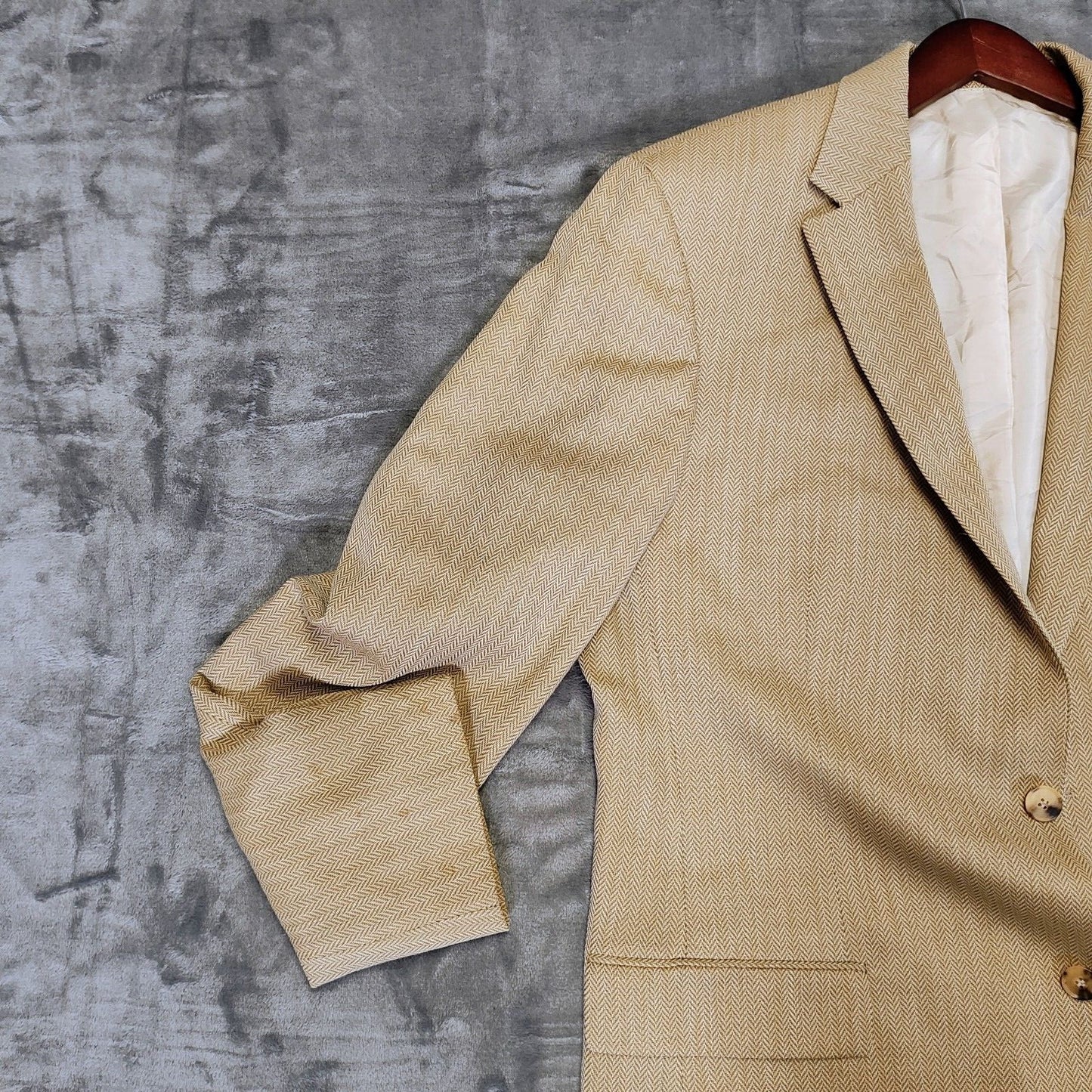 Boss Hugo Boss Brown Chevron Pattern Bertolucci US Sport Coat 44L (*FLAWS*)