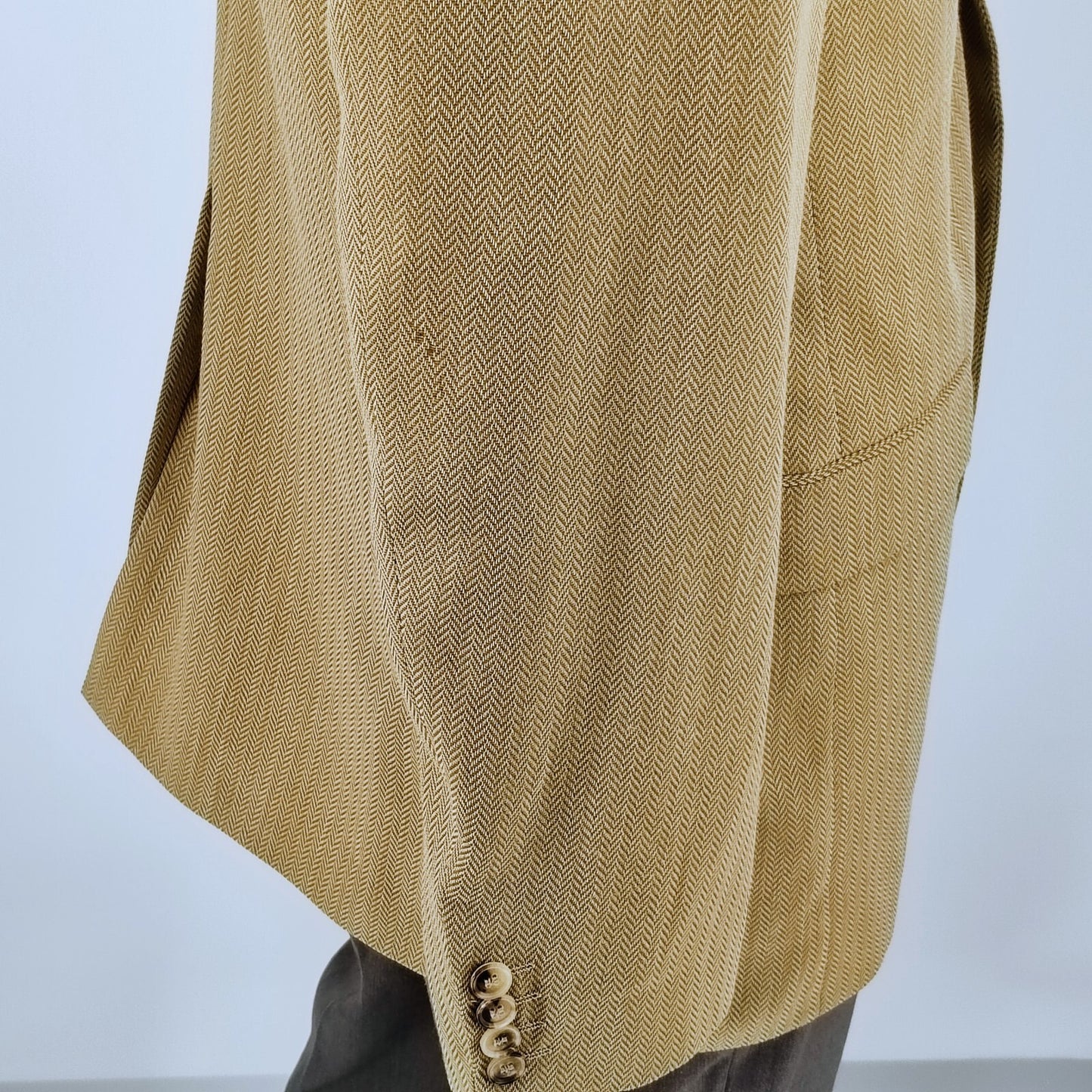Boss Hugo Boss Brown Chevron Pattern Bertolucci US Sport Coat 44L (*FLAWS*)