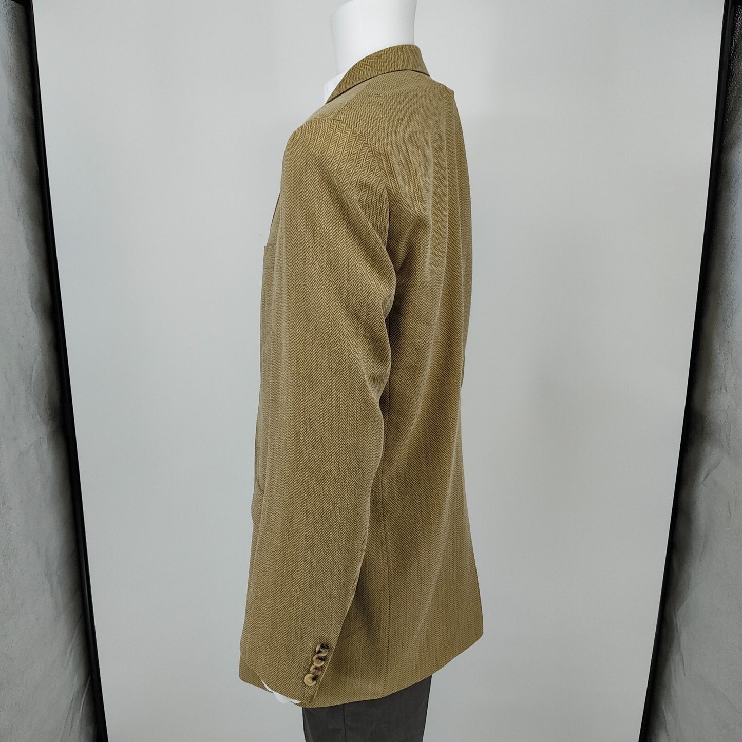 Boss Hugo Boss Brown Chevron Pattern Bertolucci US Sport Coat 44L (*FLAWS*)