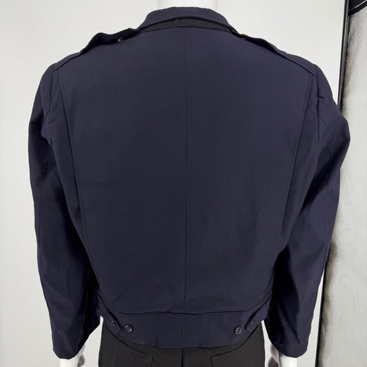 Vintage 1960s Kale Uniforms Navy Blue Button Front Ike Police Jacket (44 Short)