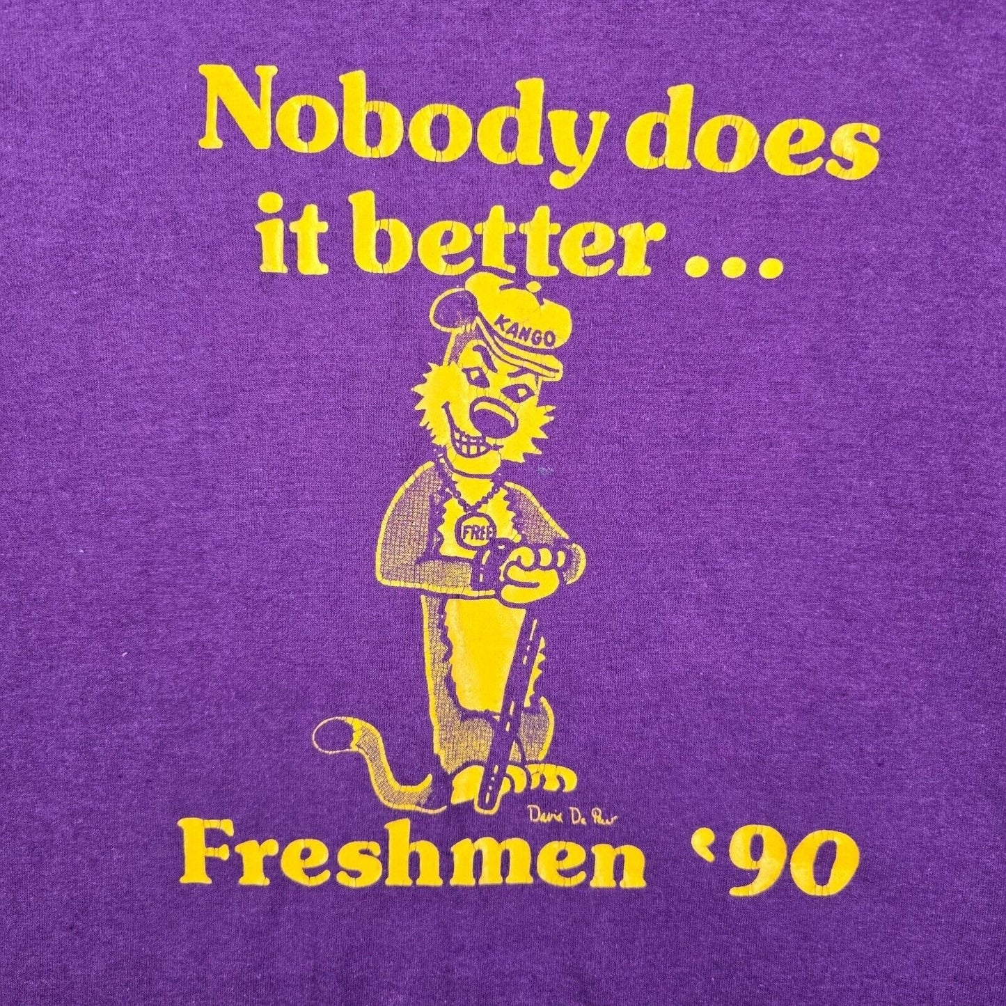 Vintage Single Stitch Nobody Does It Better... Freshmen '90 Purple T-Shirt (L)