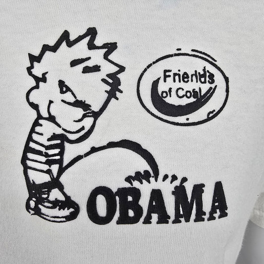 2010s Friends of Coal Calvin Peeing on "Obama" Parody Graphic T-Shirt (M) *Fair