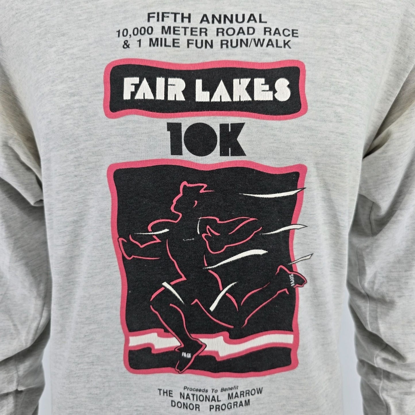 Vintage 1990s Screen Stars Best 1991 Fair Lakes 10K Long Sleeve T-Shirt (M/L)